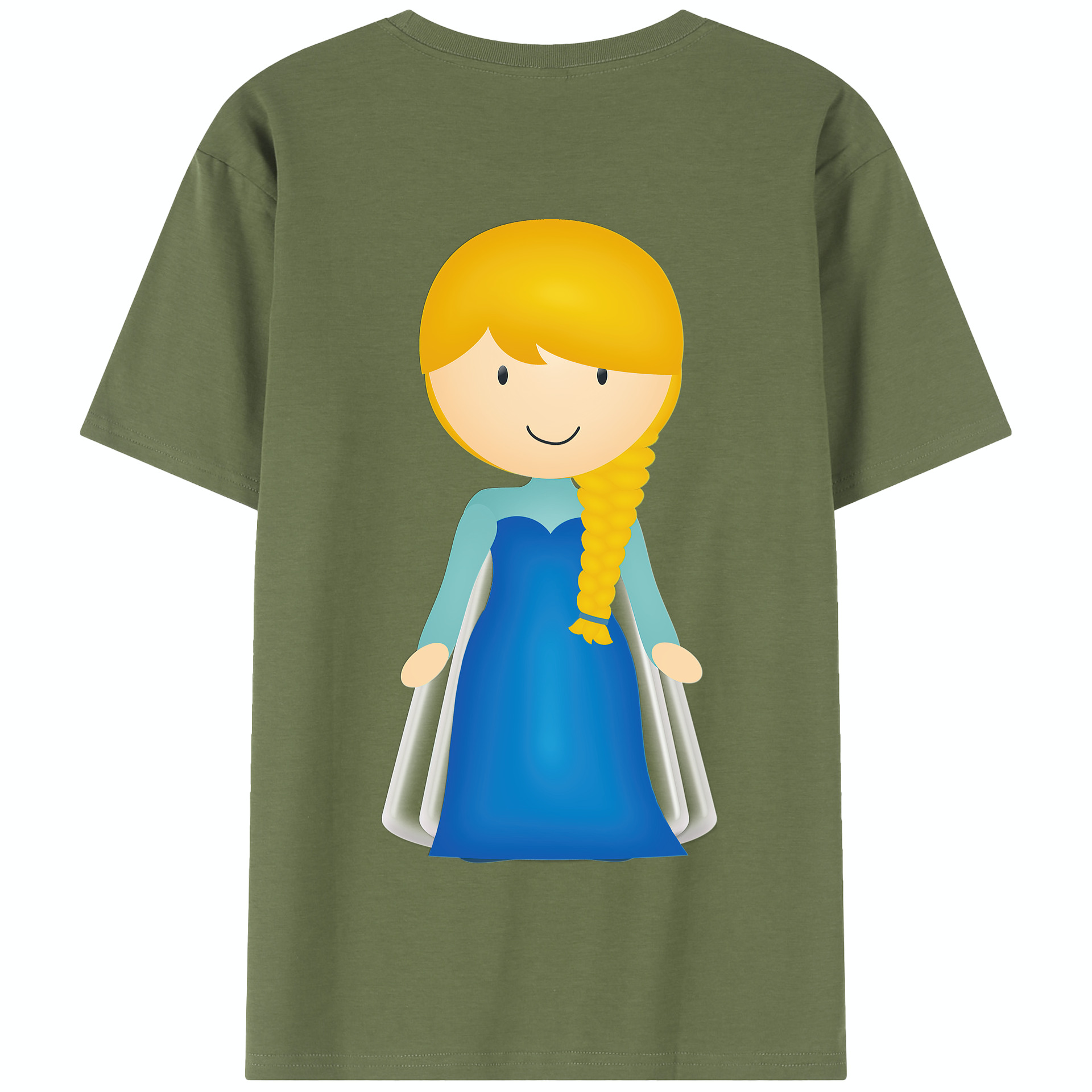 （画像用） アナと雪の女王 アンナ エルサ Frozen Anna Elsa 綿100％半袖Tシャツ（背面プリント）